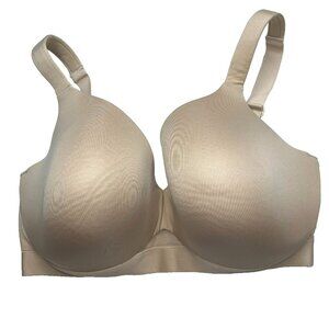 Cacique Lightly Lined Full Coverage Bra 38F Underwired Beige Comfort Straps